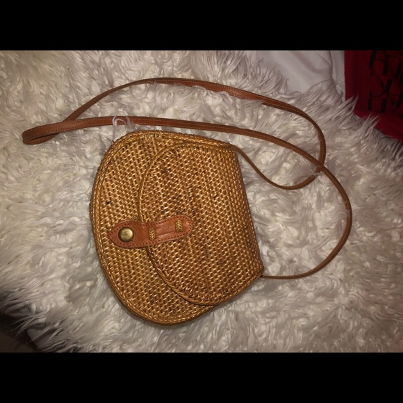 Anthropologie Handbags - Anthropologie Rattan shoulder bag